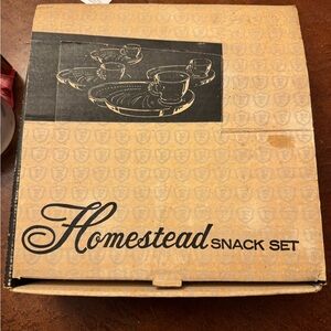 Vintage Federal Glass Homestead Snack Set